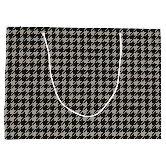 Classic Pepita Houndstooth Pattern Black Grey Groot Cadeauzakje (Achterkant)