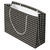 Classic Pepita Houndstooth Pattern Black Grey Groot Cadeauzakje (Achterkant Gekanteld)