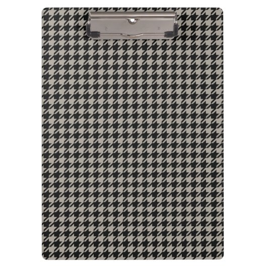 Classic Pepita Houndstooth Pattern Black Grey Klembord (Voorkant)