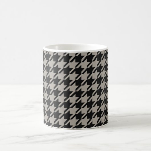 Classic Pepita Houndstooth Pattern Black Grey Koffiemok (Center)