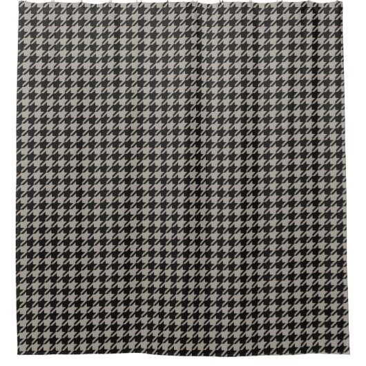 Classic Pepita Houndstooth Pattern Black Grey Mann Douchegordijn (Voorkant)