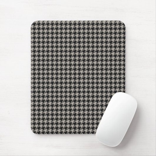 Classic Pepita Houndstooth Pattern Black Grey Muismat (Met muis)