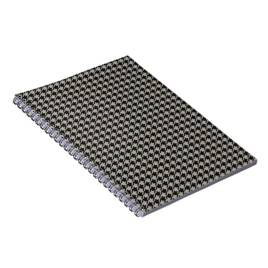 Classic Pepita Houndstooth Pattern Black Grey Notitieboek (Rechterzijde)