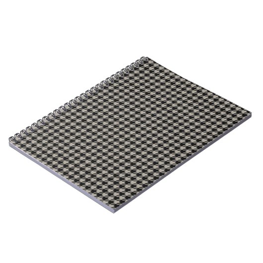 Classic Pepita Houndstooth Pattern Black Grey Notitieboek (Linkerzijde)