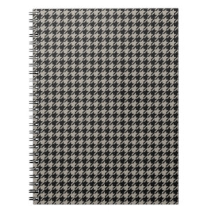 Classic Pepita Houndstooth Pattern Black Grey Notitieboek
