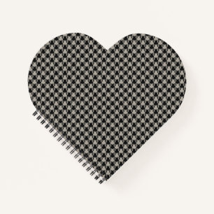 Classic Pepita Houndstooth Pattern Black Grey Notitieboek