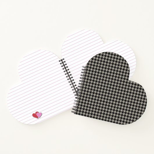 Classic Pepita Houndstooth Pattern Black Grey Notitieboek (Binnen)