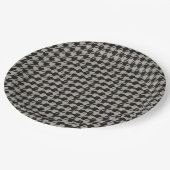 Classic Pepita Houndstooth Pattern Black Grey Papieren Bordje (Gekanteld)