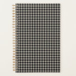 Classic Pepita Houndstooth Pattern Black Grey Planner<br><div class="desc">Evergreen elegant en klassiek weefselpatroon, met een patroon van peita/houndstooth in zwarte en grijze combinatie.</div>