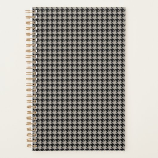 Classic Pepita Houndstooth Pattern Black Grey Planner (Voorkant)