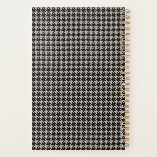 Classic Pepita Houndstooth Pattern Black Grey Planner (Achterkant)