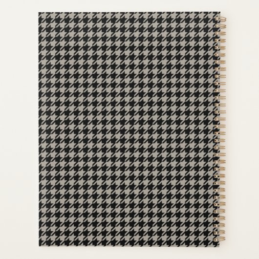 Classic Pepita Houndstooth Pattern Black Grey Planner (Achterkant)
