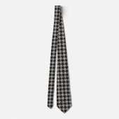 Classic Pepita Houndstooth Pattern Black Grey Stropdas (Achterkant)