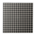 Classic Pepita Houndstooth Pattern Black Grey Tegeltje<br><div class="desc">Evergreen elegant en klassiek weefselpatroon, met een patroon van peita/houndstooth in zwarte en grijze combinatie.</div>