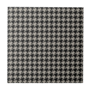 Classic Pepita Houndstooth Pattern Black Grey Tegeltje
