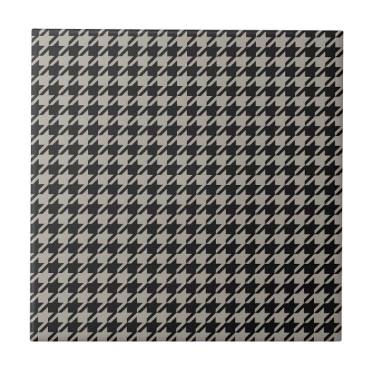 Classic Pepita Houndstooth Pattern Black Grey Tegeltje (Voorkant)
