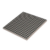 Classic Pepita Houndstooth Pattern Black Grey Tegeltje (Zijkant)