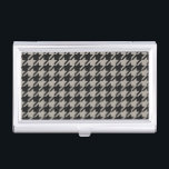 Classic Pepita Houndstooth Pattern Black Grey Visitekaarthouder<br><div class="desc">Evergreen elegant en klassiek weefselpatroon,  met een patroon van peita/houndstooth in zwarte en grijze combinatie.</div>