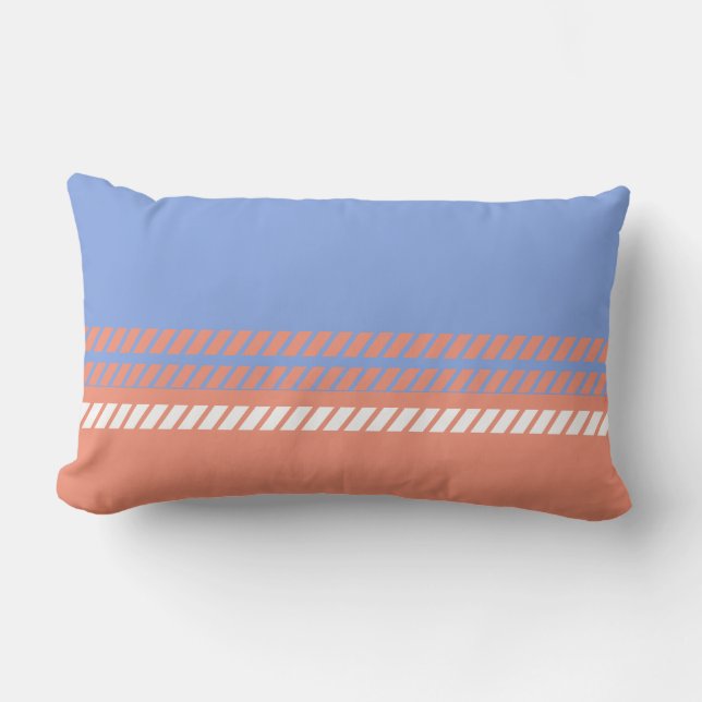 Classic Periwinkle and Coral with Stripes  Kussen (Voorkant)
