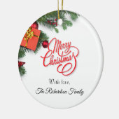 Classic Personalise Red & Green- Elegant Christmas Keramisch Ornament (Links)
