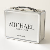Classic Personalized Groomsman Metal Gift Box (Voorkant)