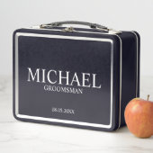 Classic Personalized Groomsman Metal Gift Box (In situ)