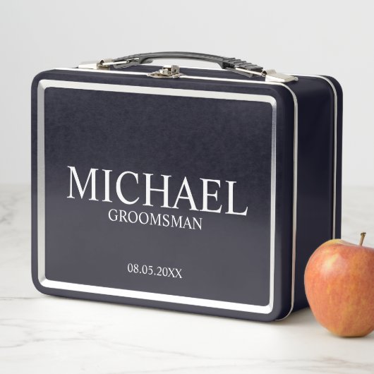 Classic Personalized Groomsman Metal Gift Box (In situ)