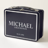 Classic Personalized Groomsman Metal Gift Box (Voorkant)