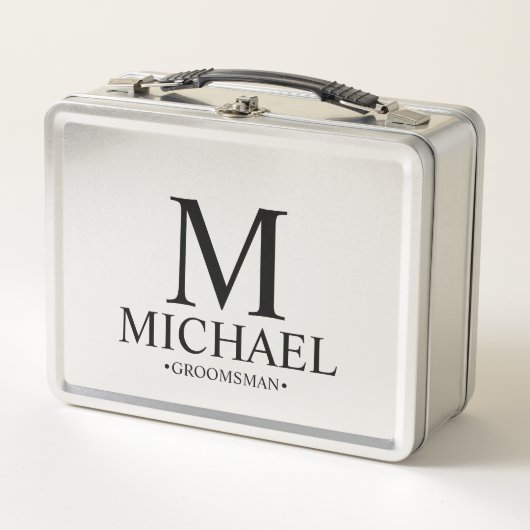 Classic Personalized Groomsman Metal Gift Box (Voorkant)