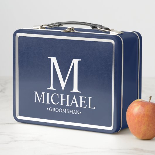 Classic Personalized Groomsman Metal Gift Box (In situ)