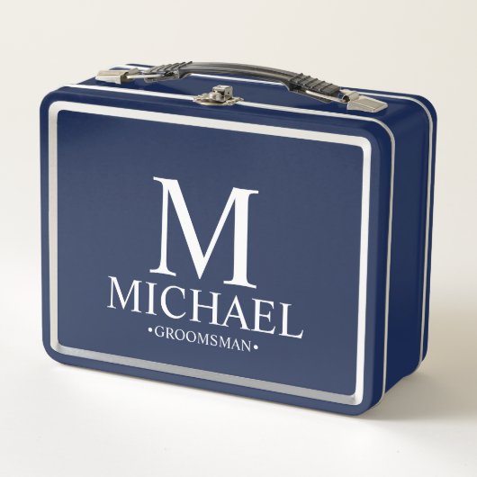 Classic Personalized Groomsman Metal Gift Box (Voorkant)