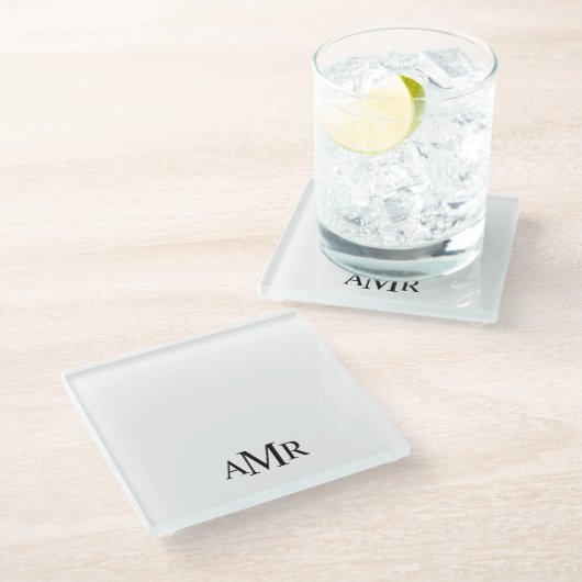 Classic Personalized Monogram Glazen Onderzetter (Schuin)
