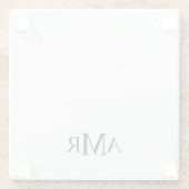 Classic Personalized Monogram Glazen Onderzetter (Achterkant)