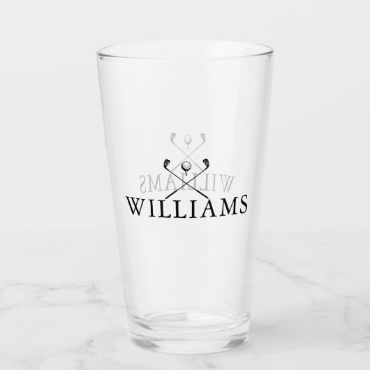 Classic Personalized Name Golf Clubs Glas (Voorkant)