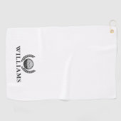 Classic Personalized Name Monogram Golfhanddoek (Horizontaal)