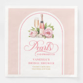 Classic Personalized Pearls and Prosecco Napkins Servet (Voorkant)