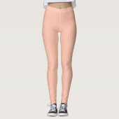 Classic Perzik en Roze Strip Patroon Leggings (Voorkant)