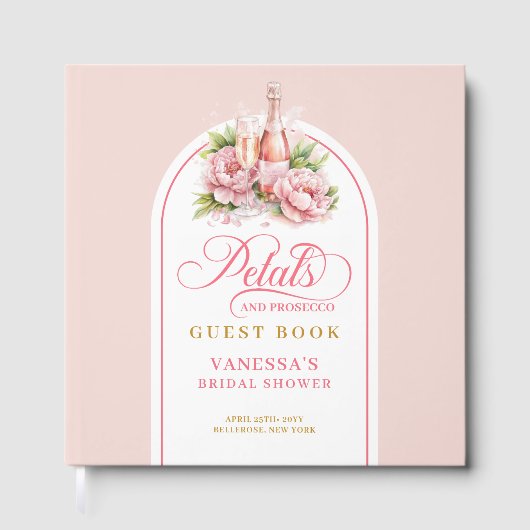 Classic petals and prosecco bridal shower  gastenboek (Voorkant)