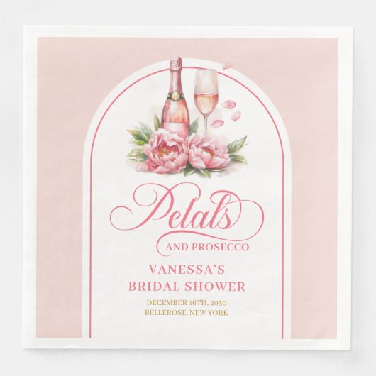 Classic Petals and Prosecco Gold Accent Napkins Servet (Voorkant)