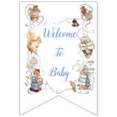 Classic Peter de Konijn Baby shower bunting Vlaggetjes (Eerste vlag)