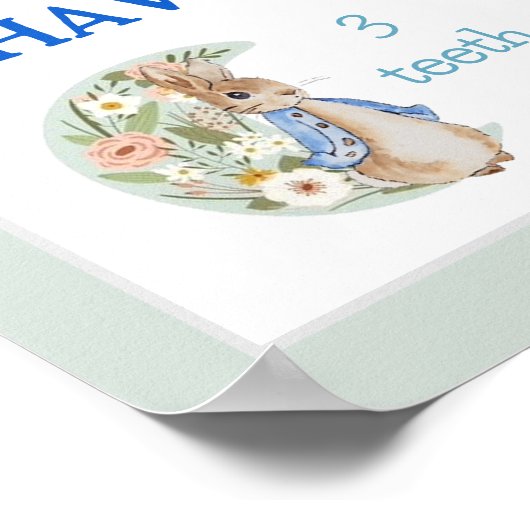 Classic Peter de Konijn Bewerkbare Milestone Poste Poster (Hoek)