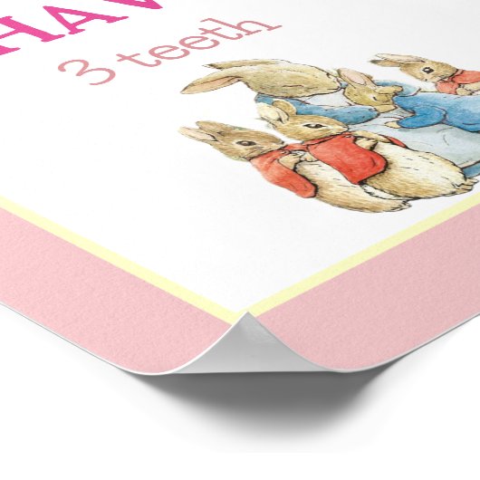 Classic Peter de Konijn Bewerkbare Milestone Poste Poster (Hoek)