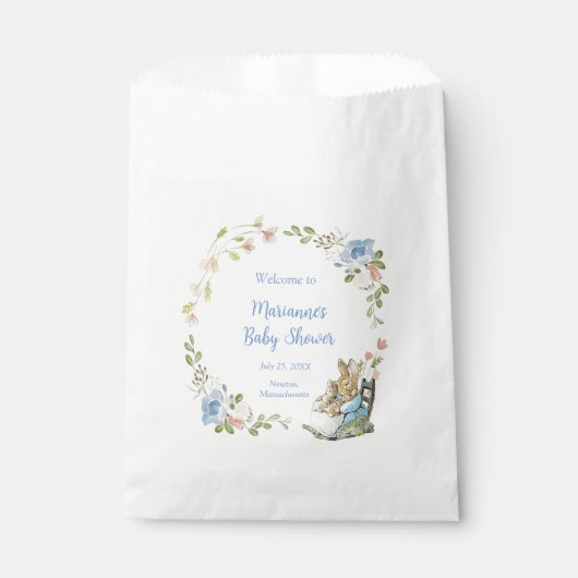 Classic Peter de Konijnentweeling Baby shower Bedankzakje (Voorkant)