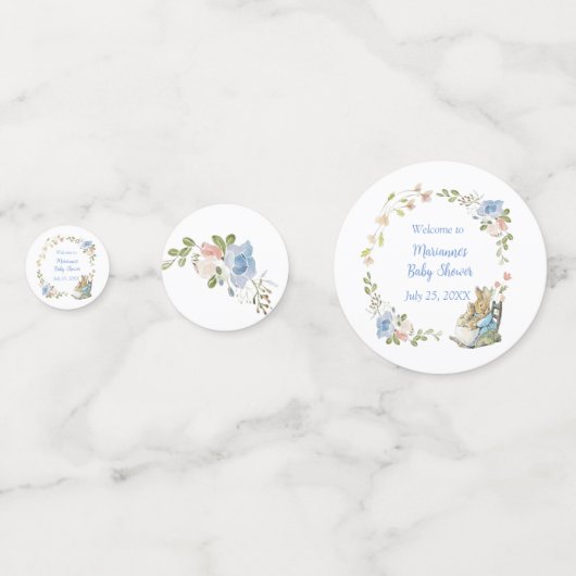 Classic Peter de Konijnentweeling Baby shower Confetti (Achterkanten)