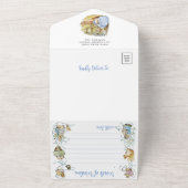 Classic Peter het Konijn Baby shower All In One Uitnodiging (Buitenkant)