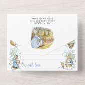 Classic Peter het Konijn Baby shower All In One Uitnodiging (Achterkant)