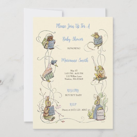 Classic Peter het Konijn Baby shower Kaart (Voorkant)