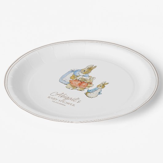 Classic Peter het Konijn Baby shower Papieren Bordje (Gekanteld)