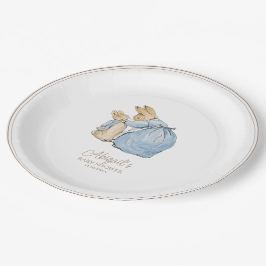 Classic Peter het Konijn Baby shower Papieren Bordje (Gekanteld)