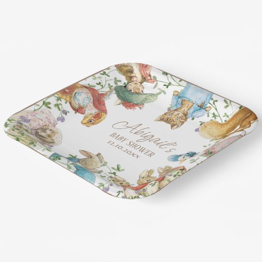 Classic Peter het Konijn Baby shower Papieren Bordje (Gebogen)